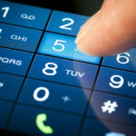 Dialing number on a touch-screen in blue