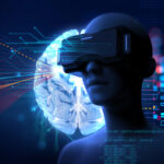 3d rendering of virtual human in VR headset