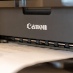 London. UK- 12.07.2022. Close up of a Canon inkjet printer with